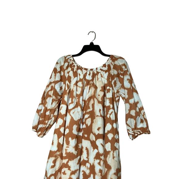 Elizabeth and James Burnt Orange Day Glow Tie Dye casual Dress sz large floral - Picture 6 of 14